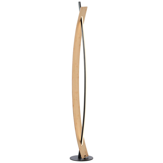 Brilliant Visby LED Stehleuchte 120cm 18W Warmweiß Schwarz Natur G70900/76
