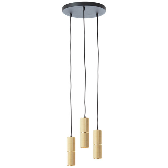 Brilliant Marty LED Pendelleuchte 3-flammig GU10 5W/5W Warmweiß Sand Schwarz Matt Gold G80051/86