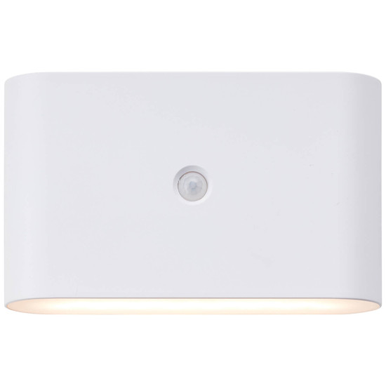 Brilliant Xino LED Außenwandleuchte mit Bewegungsmelder 3W Warmweiß IP44 Weiß Bewegungsmelder, USB, Magnet G80605/05