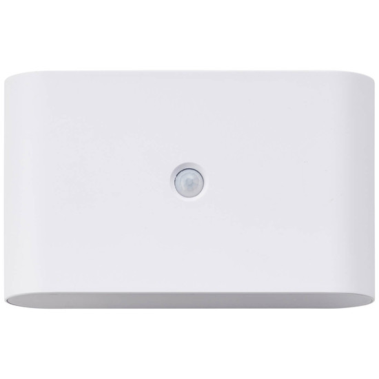 Brilliant Xino LED Außenwandleuchte mit Bewegungsmelder 3W Warmweiß IP44 Weiß Bewegungsmelder, USB, Magnet G80605/05