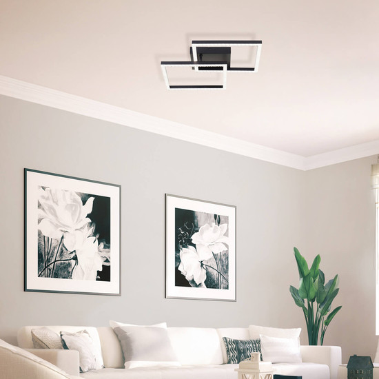Brilliant Ranni LED Deckenleuchte 41x41cm 20W Neutralweiß Schwarz G80775/06