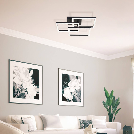 Brilliant Ranni LED Deckenleuchte 46,x46,5cm 28W Neutralweiß Schwarz G80776/06