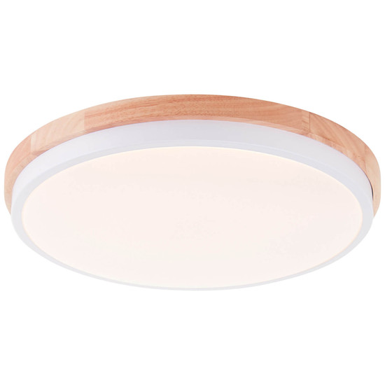 Brilliant Baarlo LED Deckenleuchte 35cm 24W Warmweiß Matt Weiß Holz FSC® G80845/75