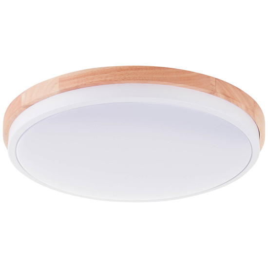 Brilliant Baarlo LED Deckenleuchte 35cm 24W Warmweiß Matt Weiß Holz FSC® G80845/75
