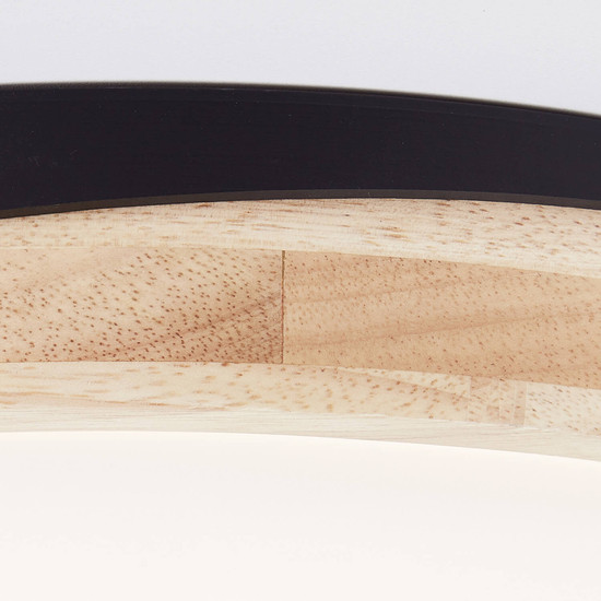 Brilliant Baarlo LED Deckenleuchte 35cm 24W Warmweiß Matt Schwarz Holz FSC® G80845/76