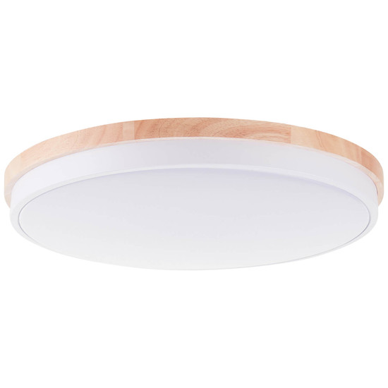 Brilliant Baarlo LED Deckenleuchte 52cm 36W Matt Weiß Holz FSC®, Nachtlicht, Timer G80846/75