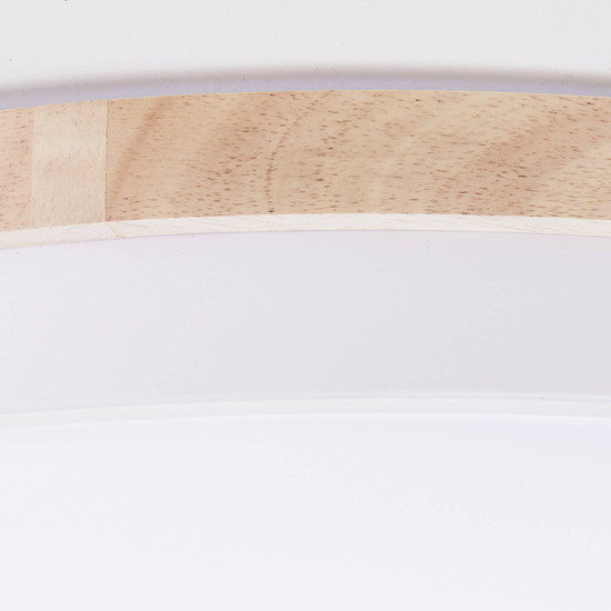Brilliant Baarlo LED Deckenleuchte 52cm 36W Matt Weiß Holz FSC®, Nachtlicht, Timer G80846/75