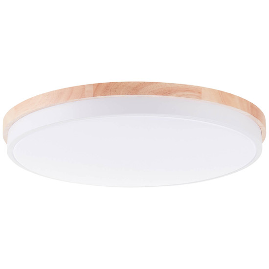 Brilliant Baarlo LED Deckenleuchte 52cm 36W Matt Weiß Holz FSC®, Nachtlicht, Timer G80846/75