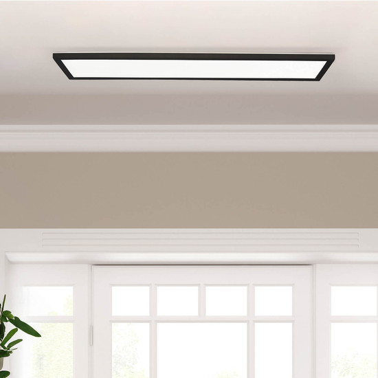 Brilliant Milton LED Deckenaufbau-Paneel 25x96cm 24W Neutralweiß IP44 Schwarz Weiß G80875A76