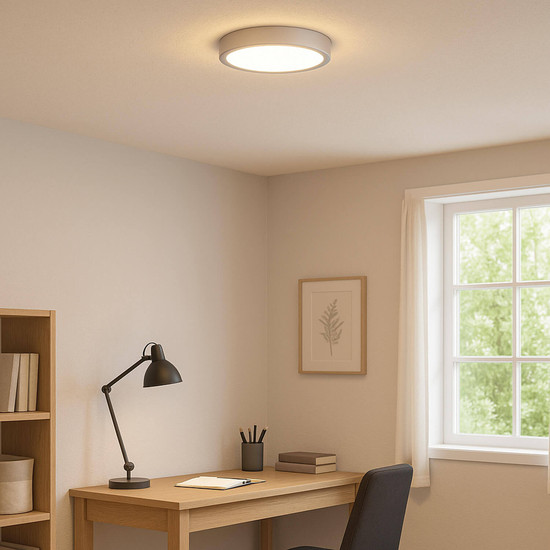 Brilliant Navara LED Deckenleuchte 27,5cm 18W Neutralweiß IP44 Silber G80885/88