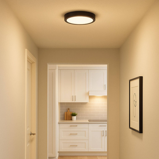 Brilliant Navara LED Deckenleuchte 37,5cm 24W Neutralweiß IP44 Schwarz G80886/26