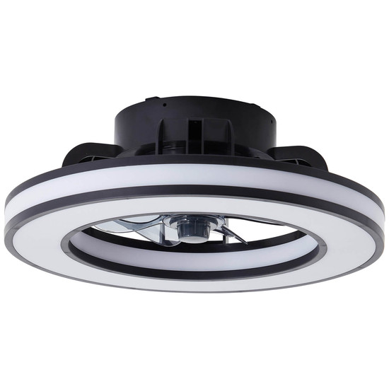 Brilliant Mondello LED Deckenleuchte 42cm mit Ventilator 26W Schwarz Ventilator, Nachtlicht, Timer G80915/06