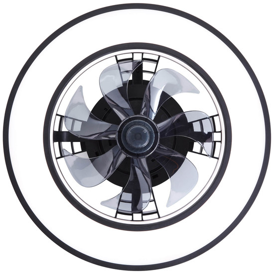 Brilliant Mondello LED Deckenleuchte 42cm mit Ventilator 26W Schwarz Ventilator, Nachtlicht, Timer G80915/06