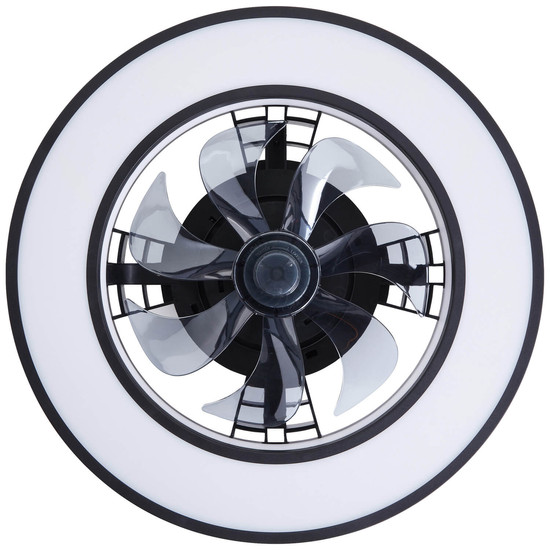 Brilliant Mondello LED Deckenleuchte 42cm mit Ventilator 26W Schwarz Ventilator, Nachtlicht, Timer G80915/06