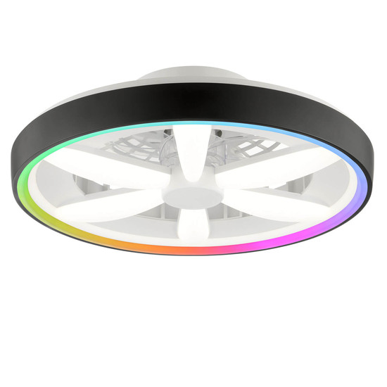 Brilliant Gaiano LED Deckenleuchte 48cm mit Ventilator 48W Schwarz Ventilator, Timer, Nachtlicht G80935/06