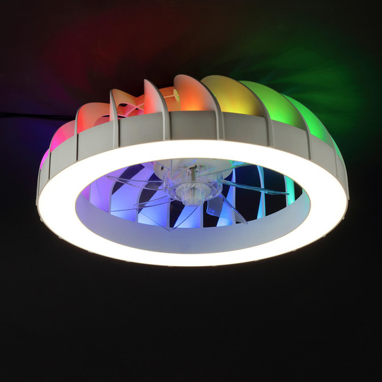 Brilliant Fanora LED Deckenleuchte 46cm mit Ventilator 30W Weiß Ventilator, Nachtlicht, Timer G81080/05