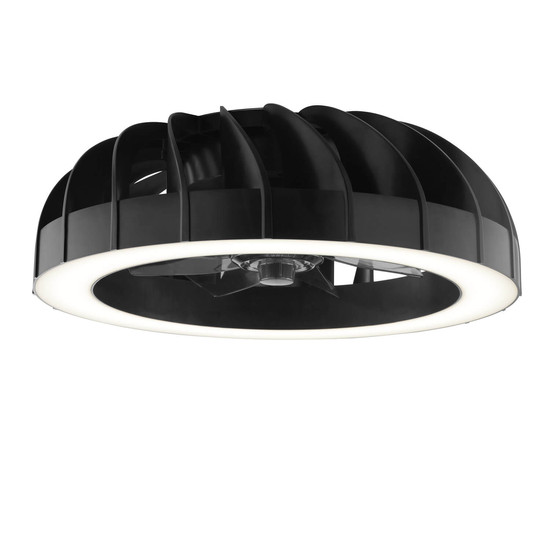 Brilliant Fanora LED Deckenleuchte 46cm mit Ventilator 30W Schwarz Ventilator, Nachtlicht, Timer G81080/06