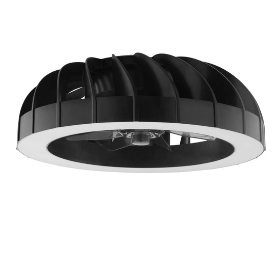 Brilliant Fanora LED Deckenleuchte 46cm mit Ventilator 30W Schwarz Ventilator, Nachtlicht, Timer G81080/06