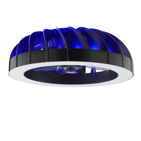 Brilliant Fanora LED Deckenleuchte 46cm mit Ventilator 30W Schwarz Ventilator, Nachtlicht, Timer G81080/06