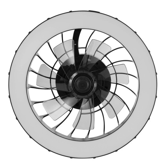 Brilliant Fanora LED Deckenleuchte 46cm mit Ventilator 30W Schwarz Ventilator, Nachtlicht, Timer G81080/06