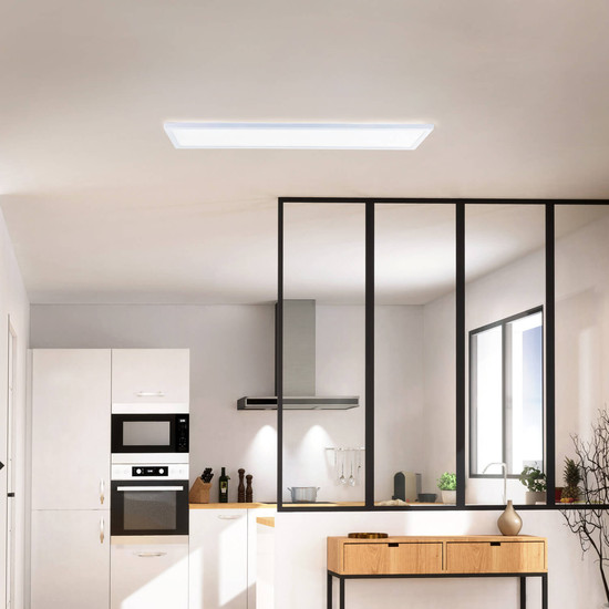 Brilliant Lumaro LED Deckenaufbau-Paneel 96x25cm 24W Neutralweiß IP44 Weiß G81994/85