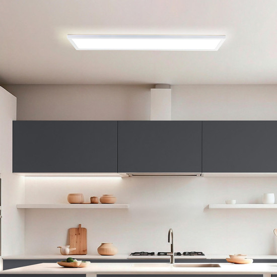 Brilliant Lumaro LED Deckenaufbau-Paneel 96x25cm 24W IP44 Weiß Nachtlicht, Timer G81995/85