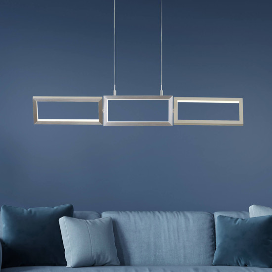 Brilliant Tunar LED Pendelleuchte, 3-flammig 34W Warmweiß Aluminium G93450/21