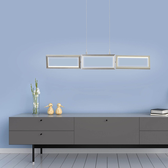Brilliant Tunar LED Pendelleuchte, 3-flammig 34W Warmweiß Aluminium G93450/21