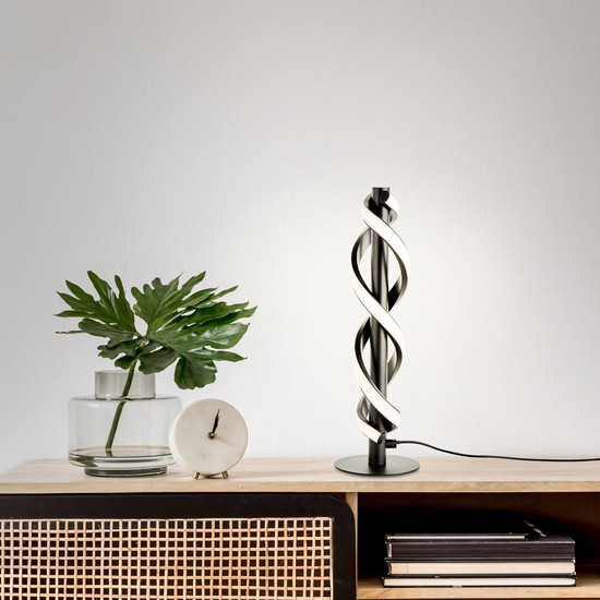 Brilliant Amalie LED Tischleuchte 38cm 9W Warmweiß Schwarz G94538/06