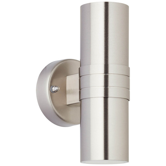Brilliant Hanni LED Außenwandleuchte, 2-flammig GU10 35W/3W Warmweiß IP44 Edelstahl Up/Down Light G96230/82