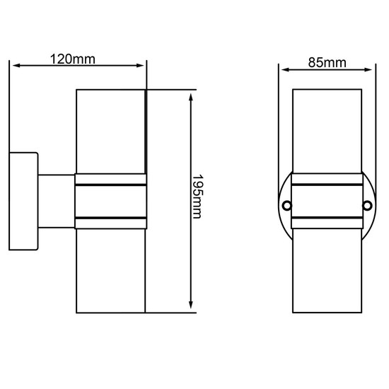 Brilliant Hanni LED Außenwandleuchte, 2-flammig GU10 35W/3W Warmweiß IP44 Edelstahl Up/Down Light G96230/82