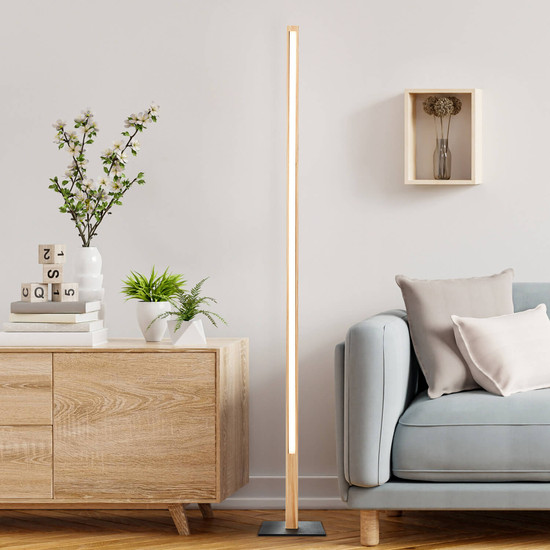 Brilliant Arion LED Stehleuchte 14W Warmweiß Schwarz Holz G99069/76
