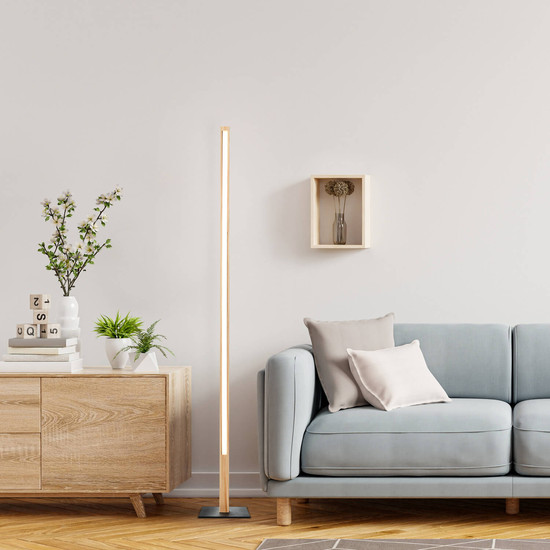 Brilliant Arion LED Stehleuchte 14W Warmweiß Schwarz Holz G99069/76