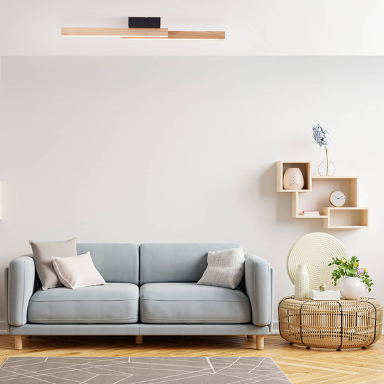 Brilliant Arion LED Deckenleuchte 14W Warmweiß Schwarz Holz FSC® G99071/76