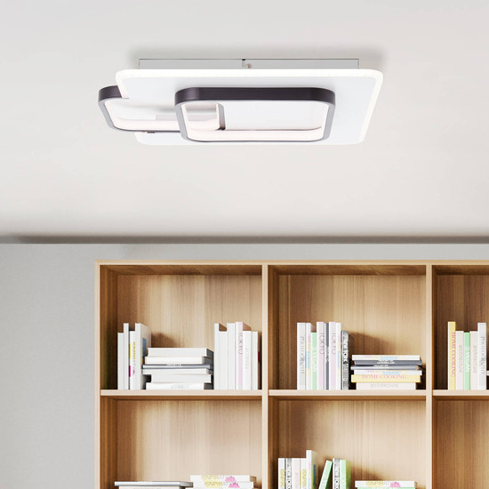 Brilliant Rezia LED Deckenleuchte 45x40cm 36W Warmweiß Weiß Schwarz G99387/75