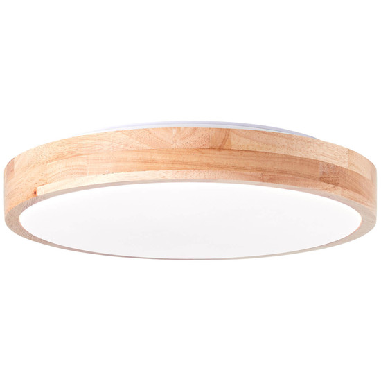 Brilliant Slimline LED Wand- und Deckenleuchte 34cm 14W Holz Hell Weiß Memory Funktion, FSC® G99414/75