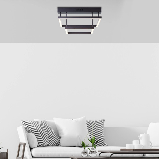 Brilliant Ranut LED Deckenleuchte, 2-flammig 34W Warmweiß Schwarz Memory Funktion G99493/06