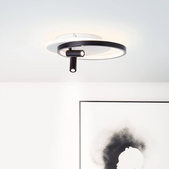 Brilliant Eunomia LED Deckenleuchte 35x30cm, 2-flammig 30W Warmweiß Schwarz Weiß Memory Funktion G99753/76
