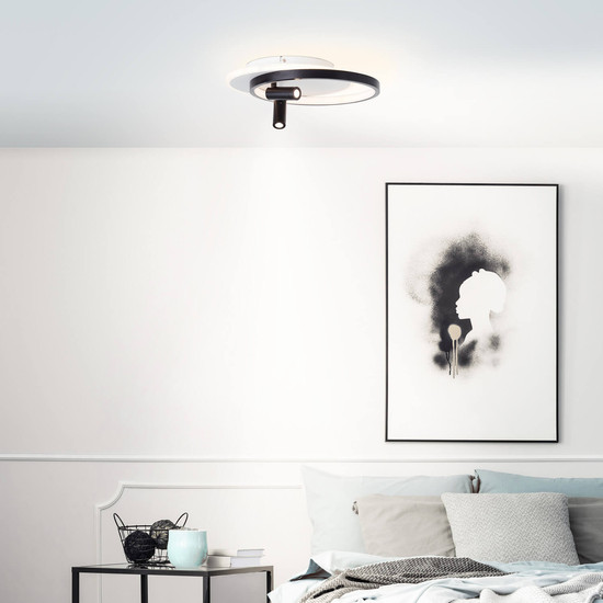 Brilliant Eunomia LED Deckenleuchte 35x30cm, 2-flammig 30W Warmweiß Schwarz Weiß Memory Funktion G99753/76