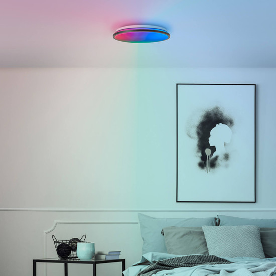 Brilliant Heida LED Deckenleuchte 39cm 24W Schwarz Memory Funktion, Nachtlicht G99776/06