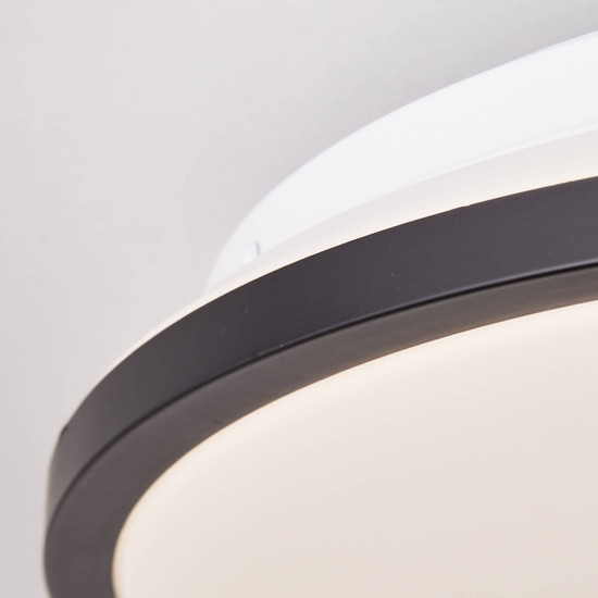 Brilliant Heida LED Deckenleuchte 39cm 24W Schwarz Memory Funktion, Nachtlicht G99776/06