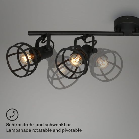 Briloner KORBO BLACK E14 Spotleuchte 4-fach Schwarz