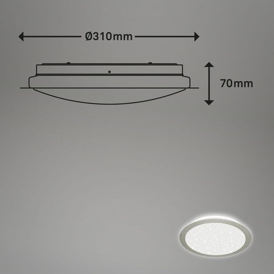 Briloner GLIM LED Deckenleuchte Sternendekor 12W Matt-Nickel Neutralweiss