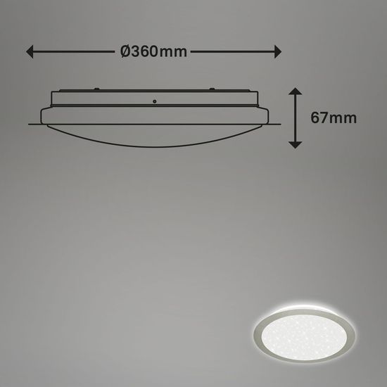 Briloner GLIM LED Deckenleuchte Sternendekor 15W Matt-Nickel Neutralweiss