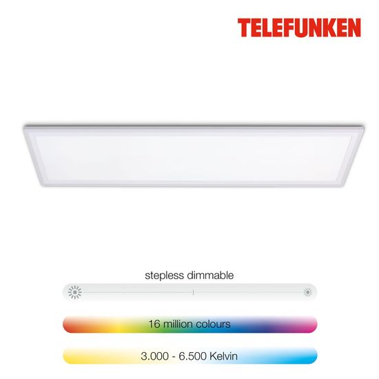 Telefunken MAGIC FRAMELIGHT LED Panel Magic RGB Framelight 102x27cm dimmbar 22W Weiß steuerbare Lichtfarbe +Fernbedienung