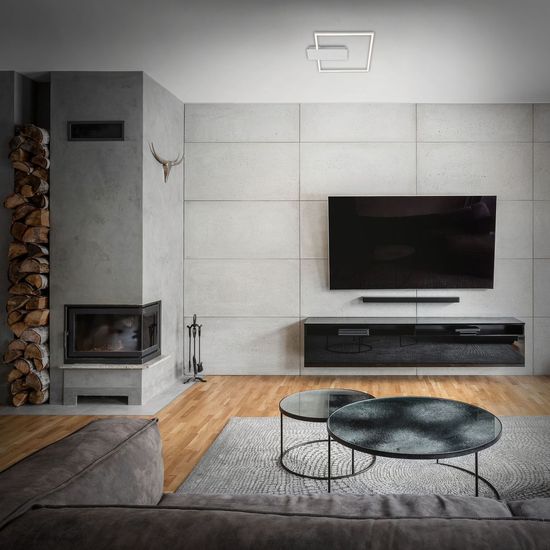 Briloner NICO dekorative LED Deckenleuchte dimmbar eckig 12W Alu Warmweiss