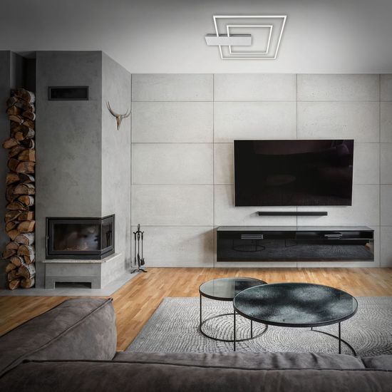 Briloner NICO DUO LED Deckenleuchte dimmbar 25W Alu Warmweiss