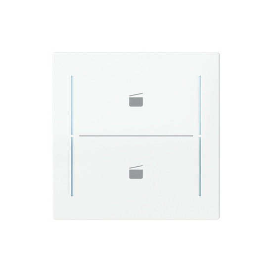 Busch-Jaeger Abdeckung als Taster 2-fach mit Symbol Szene studioweiß Busch-art linear 2CKA006199A0383 LFST/A.2.70.11-44G