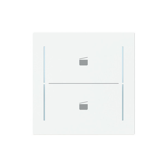 Busch-Jaeger Abdeckung als Taster 2-fach mit Symbol Szene studioweiß matt 2CKA006199A0399 LFST/A.2.70.11-44M