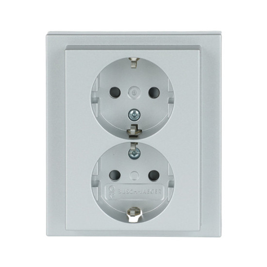 Busch-Jaeger Schuko Doppelsteckdose volle Abdeckung Safety+ 2TKA00003887 202 EUJB-83